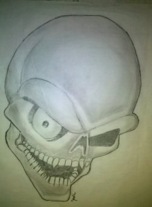 Dibujos a lápiz con calaveras (3)