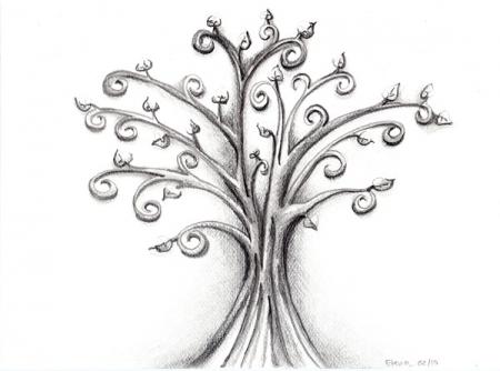 10 Bonitos dibujos a lápiz de árboles | Dibujos a lapiz